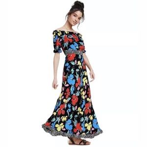 RIXO Target Floral Off Shoulder Puff Sleeve Dress